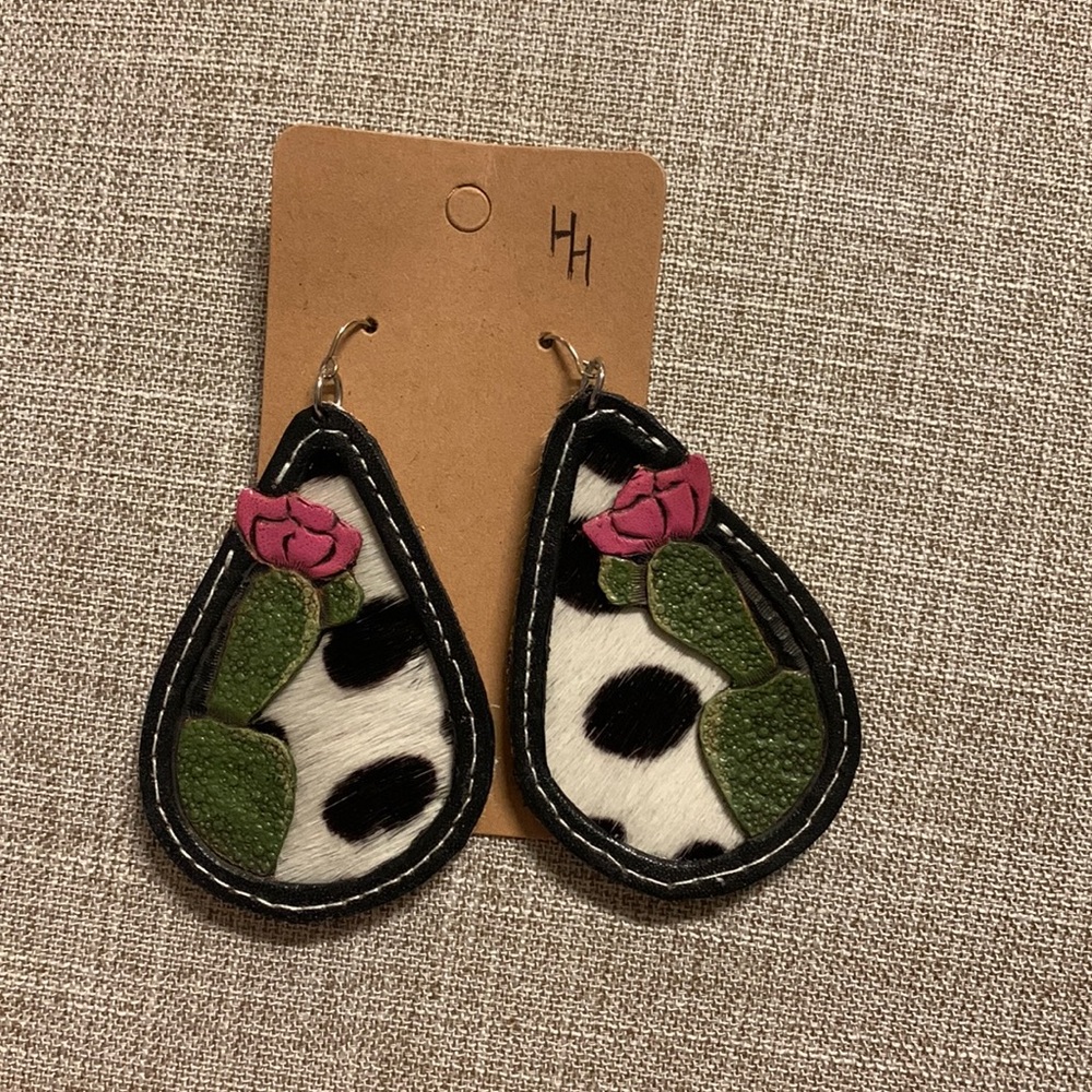 Harvard and Hide Leather Earrings